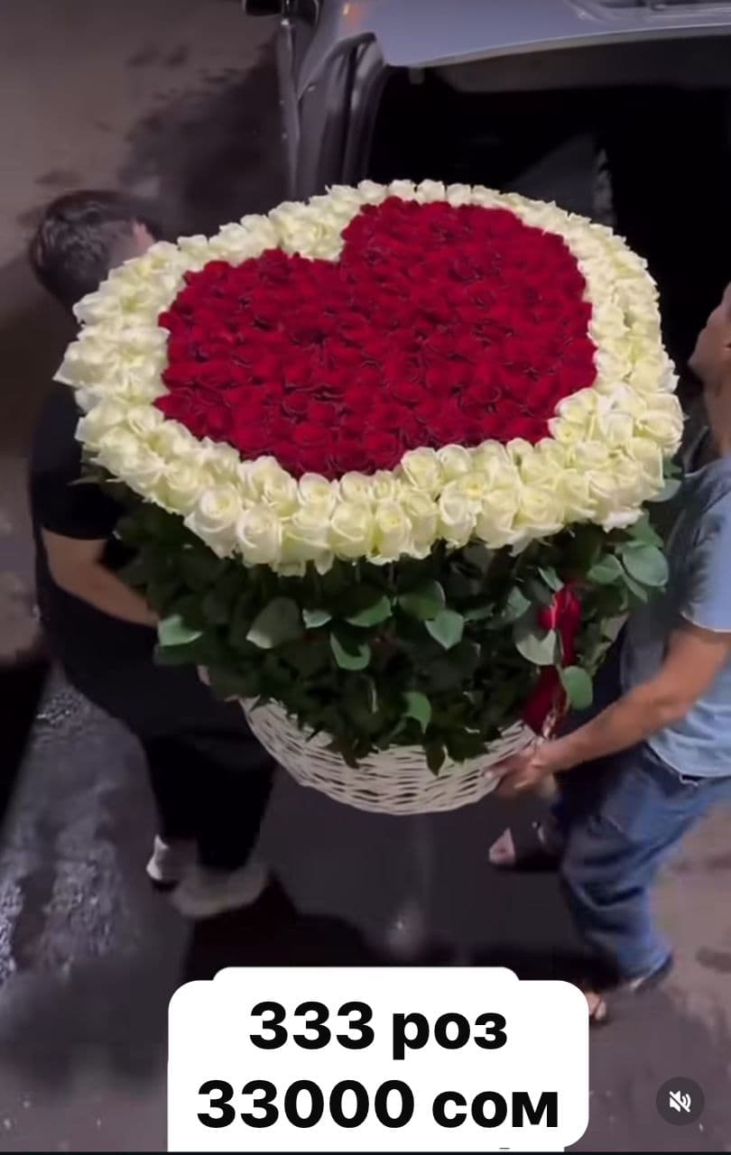 333 роз в корзине - изображение 1